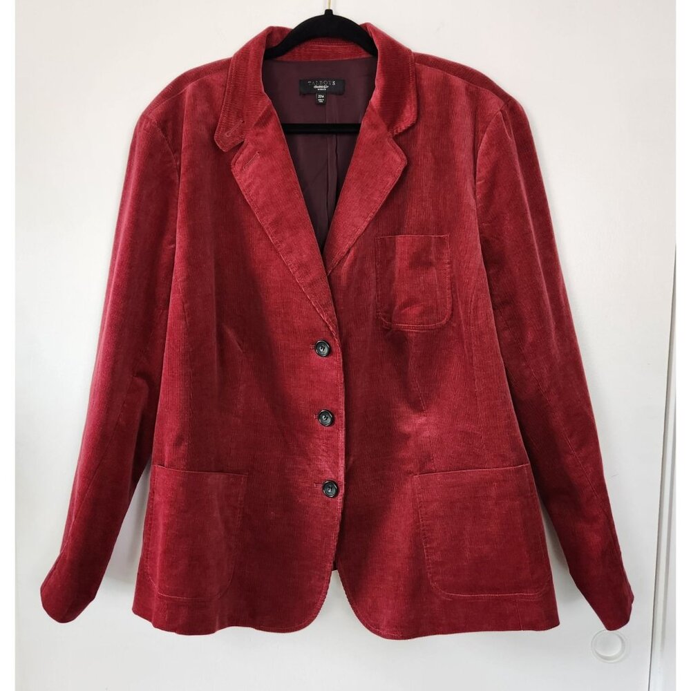 Talbots Woman Red Corduroy Blazer, Size 22W, Washable, Preppy, Business Casual - Picture 1 of 8